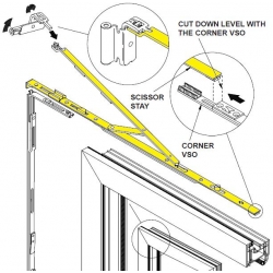 SI Siegenia Tilt and Turn Drive Gear Scissor Stay Arm SS/5